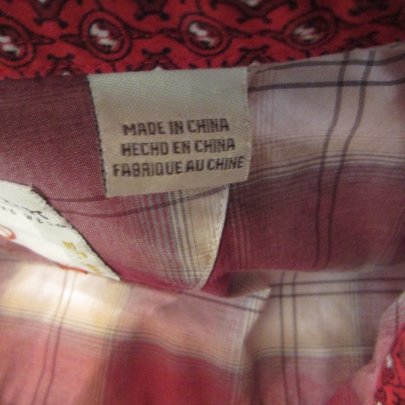 Roper Men's Red/Brown Plaid Long Sleeve Button Down Western Shirt 4XLT - Picture 4 of 6